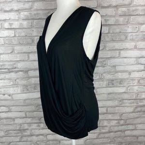 Banana Republic Black V-Neck Wrap Style Tank Top